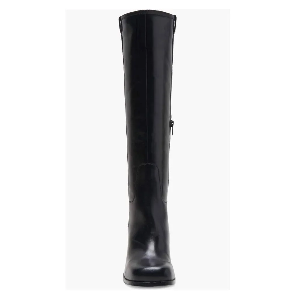 Free People Naomi Tall Leather Boots, Black, New, Size 6.5